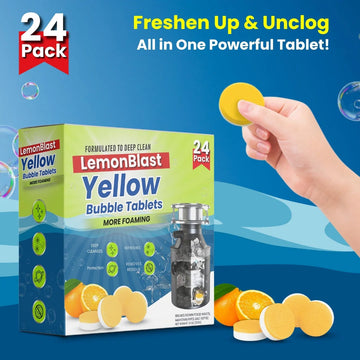 Foaming LemonBlast Yellow Bubble Tablets for Deep Cleaning(24 pcs)